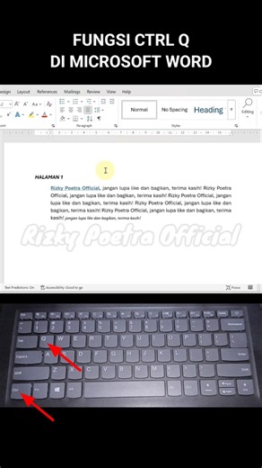 FUNGSI CTRL Q DI MICROSOFT WORD