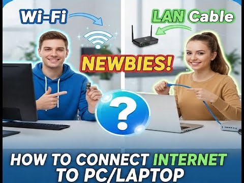 How to Connect Internet with PC or Laptop via WiFi or LAN Cable in Urdu