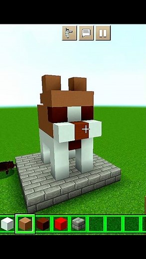 Minecraft Cute Dog Build 🐕 | Easy Animal Statue Tutorial #shorts #minecraft