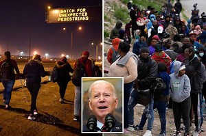 Video shows migrants packing up and relocating to a fenced-in church yard amid fear of a border patrol crackdown