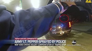 ARMY LT. PEPPER SPRAYED BY POLICE: Two police officers in Windsor, Virginia are being sued by an army second lieutenant who says that his rights were violated during a traffic stop last December, which was captured on camera. Alex Presha has details. https://abcn.ws/3dSAett | ABC World News Tonight with David Muir
