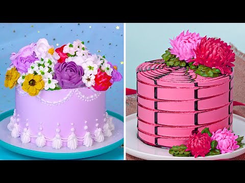Most Beautiful Flower Cake Tutorials | The Best Colorful Cake Decorating Ideas | So Tasty Cake