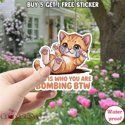 Crying Cat Meme Sticker, Funny Sad Cat Sticker, Cute Kitten Sticker, Dark Humor Cat Sticker, Viral Meme Sticker,car Magnet Cute Cat - Etsy