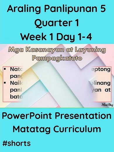 AP 5 Matatag Curriculum PowerPoint Presentation Quarter 1 Week 1 Day 1-4 #grade5matatag