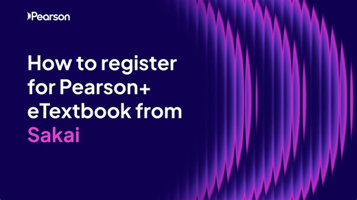 How to register for Pearson eTextbook from Sakai