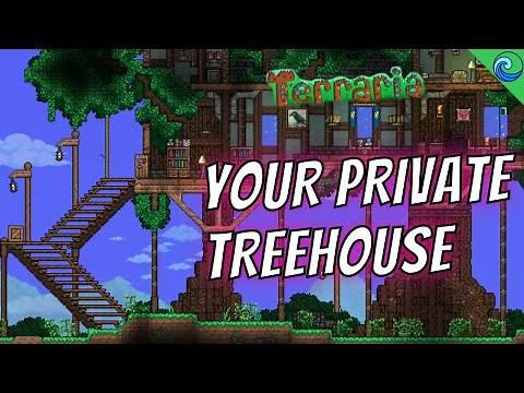 I built the ULTIMATE Private Treehouse in Terraria || Terraria 1.4 Speed Build ||