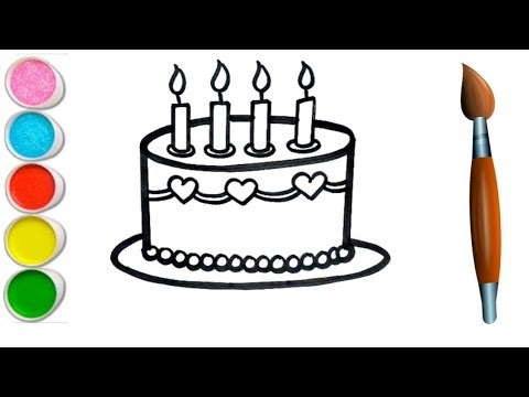How to dra a beautiful Happy Birthday Cake step by step for beginners | Cake drawing easy | #cake