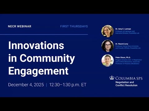 NECR Webinar: Innovations in Community Engagement