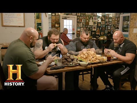 The Strongest Man in History: Chicken Wing Eating Contest | Exclusive | History