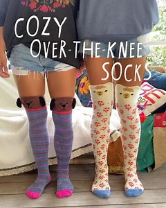 Our new Over-The-Knee socks are SO soft & comfy! Perfect for cozy days lounging around at home! 😴☕️🍪 | Natural Life