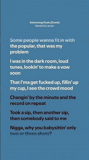 Swimming Pools (Drank) - Kendrick Lamar (Lyrics)