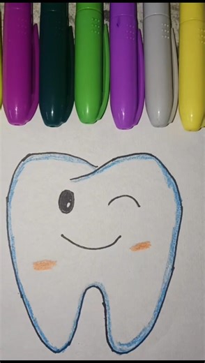 colouring tooth🦷#art #viral #drawing #ytshorts #satisfying #explore #trending #shortsfeed #shorts