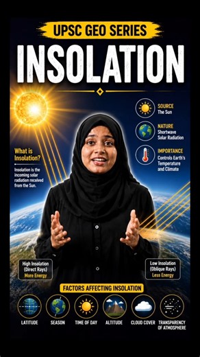 Insolation Explained ☀️ | Solar Radiation & Factors Affecting Insolation | UPSC Geography