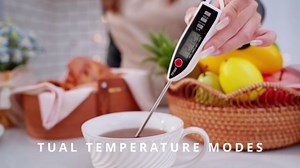 Copkim 6 Set Waterproof Food Thermometer for Water, Liquid, Candle and Cooking Digital Meat Thermometer with Long Probe Instant Read for Kitchen BBQ Grill Candy (Black)