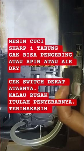 Repair the Sharp 1-tub washing machine that won't spin or dry clothes.