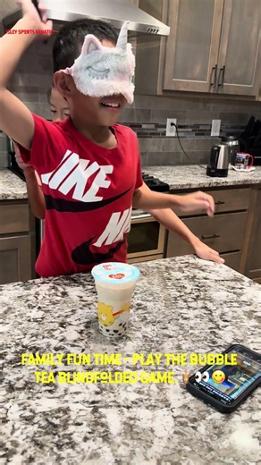 Family Fun Time - Play the Bubble Tea Blindfolded Game.🧋👀😋#bubbletea #game #family #fun #love