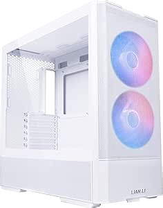 LIAN LI LANCOOL 207 Compact ATX RGB Gaming Computer Case, Airflow Optimized Mesh Panels Tower Chassis w/ 2x140mm ARGB,2x120mm PWM Fans Pre-Installed, USB Type-C Port, Tempered Glass Side Panel (White)