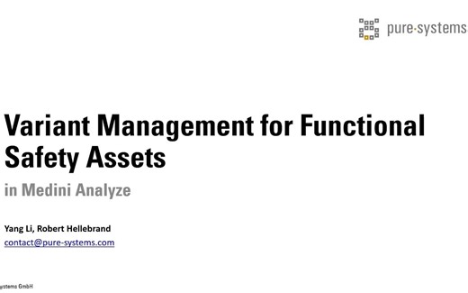 PLE006 - Variant Management for Functional Safety Assets in Medini Analyze