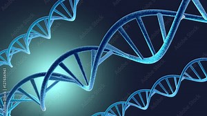 Spinning DNA strands. 3D Animation.