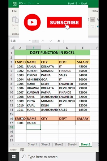 Advanced Excel seekhna hai? DGET Function master karo 💡#excel #shorts #short
