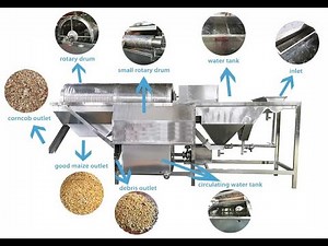 Rotary Drum Type Corn Kernel Washing Cleaning Machine