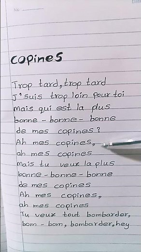 Copines lyrics - Aya nakamura #copines