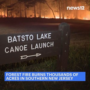 FOREST FIRE: Firefighters battled a forest fire that has consumed more than 11,000 acres of land at Wharton State Forest. MORE: https://bit.ly/3HI1pG6 | News 12 New Jersey