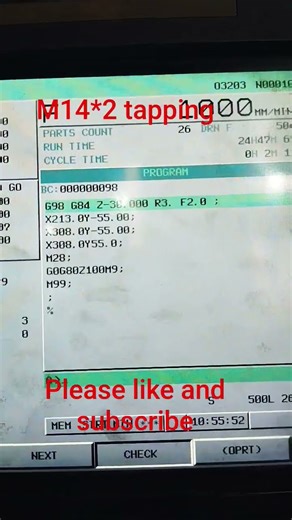 vmc machine tapping program #m14*2