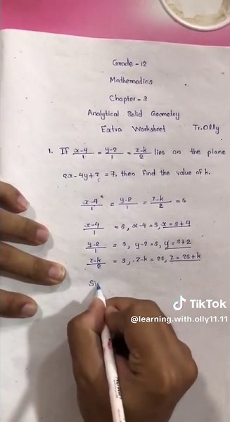 Grade-12 (Mathematics) Chapter -3 (Analytical Solid Geometry) Extra Worksheet ထဲက ခပ်ရိုးရိုးနဲ့ စမ်းစမ်းလေး ဖြစ်စေမဲ့ problem တစ်ပုတ်ကိုတွက်ပြထားပါတယ်ခင်ဗျာ။ #learningwitholly #fypシ #viral #views #trending