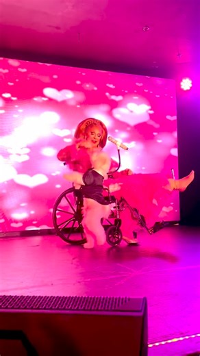 Varla Jean Merman on Instagram: "After my “Tic-Taccident” in 2022, Jasper still delivered. A lady in a wheelchair doing dog tricks may be low-hanging fruit, but one of my fondest memories of my entire life. And the reaction of the audience to him brings tears to my eyes, even years later. #theshowmustgoon"