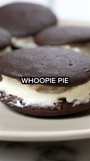 Maddy & JD Alewine on Instagram: "whoopie pies from new england ⚫ these are definitely a keeper and surpisingly easy to make! the full recipe is via the link in our bio. tag us if you make them! #whoopiepie #newengland #dessertrecipe #easyrecipes"