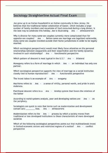 Sociology Straighterline Actual Final Exam video