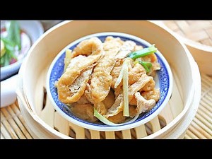 VEGAN DIM SUM - GINGER AND SCALLION BEEF TRIPE!! (牛柏葉) "Ngau Pak Yip"