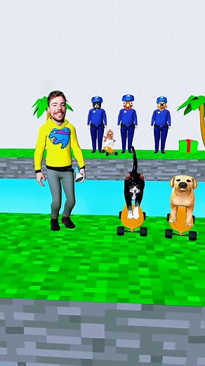 Which animal can brave skateboard trial in the broken bridge? #kids #Animation #funny #shorts #mrbeast #viral #game #99nights #story | Gaming Alien