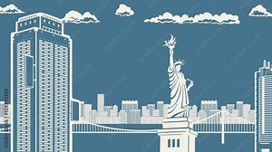 America Silhouette Panorama Animation