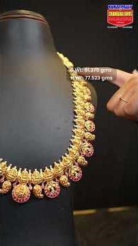 Kundan Style Work | G.W: 81.375 gms | N.W: 77.523 gms | Kukatpally Chandana Brothers