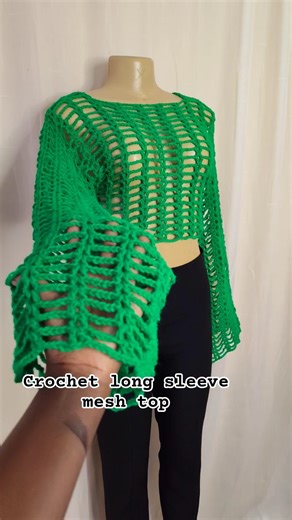 crochet long sleeve mesh top tutorial now available#crochet#ascarcrochets#crochettop#meshtop#fashion