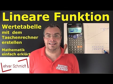lineare Funktion - Wertetabelle mit dem Taschenrechner - ganz einfach erklärt | Lehrerschmidt