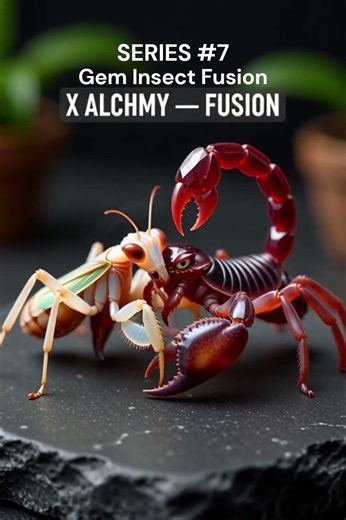#ASMR #7 🛸💎🪲Insect UFO Incoming⚡｜ Opal Praying Mantis × Ruby Scorpion ｜ X Gem Insect Arrives #FUSION