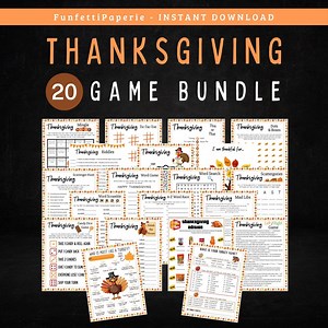 Thanksgiving Printable Games & Activities | Thanksgiving Game Bundle | 25 Fun Party Games for Kids, Adults, Family - Etsy
