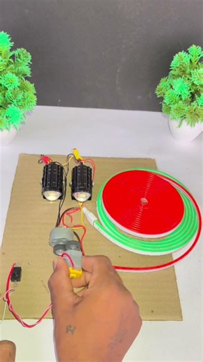DC Motor Se 2 LED Light Jalayi! | Amazing DIY Electronics Project 💡⚡ #dcmotor #scienceproject