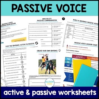 Active and Passive Voice – Complex Sentence Structure Worksheets and Activities