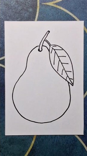pear drawing, pear fruit drawing, fruit drawing