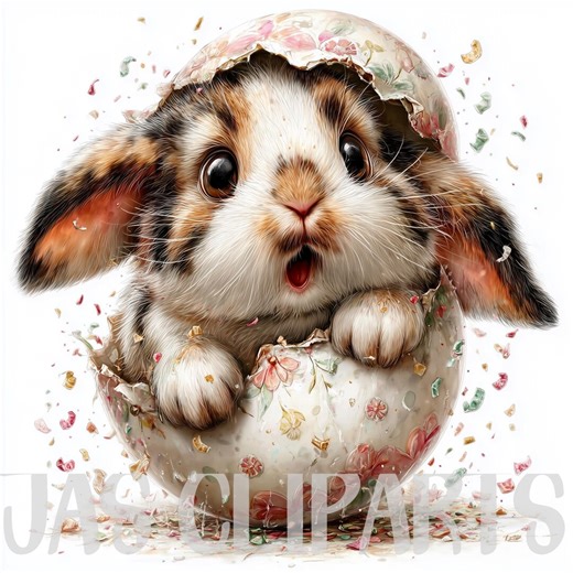 16 Quirky Easter Bunny Clipart: Whimsical Rabbit Bundle Easter Graphics (digital Download) #1 - Etsy