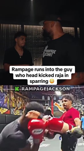 TheFightBubble on Instagram: "👀 Rampage Jackson ran into the fighter who head-kicked Raja Jackson in sparring, leaving him with a concussion just days before the attack on SykoStu! Rampage has previously said that Raja should have been no way near the professional wrestling environment after picking up the concussion in training. #ufc #ufcmemes #mma #boxing #ufcfightnight"