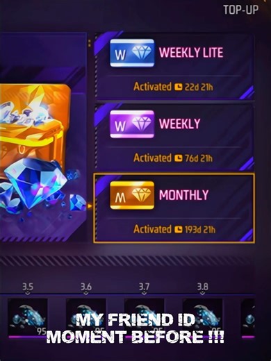 My Friend ID Cooked FreeFire | Membership Card Activation Time🔥⏱️ | #freefire #membership #ffshorts