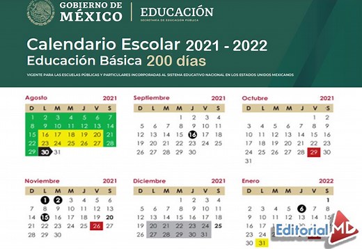 Calendario Escolar ciclo 2021-2022 SEP (Descárgalo en PDF)