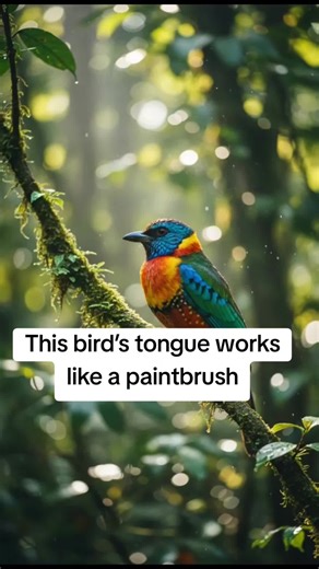 This bird’s tongue works like a paintbrush