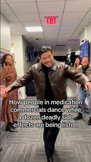 How people in medication commercials dance while a dozen deadly side effects are being listed