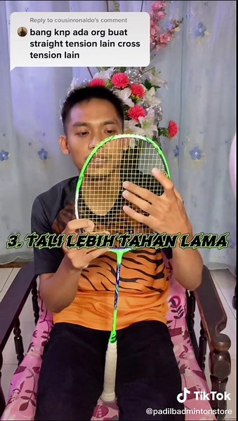 Different Cross and Main String Tensions in Badminton